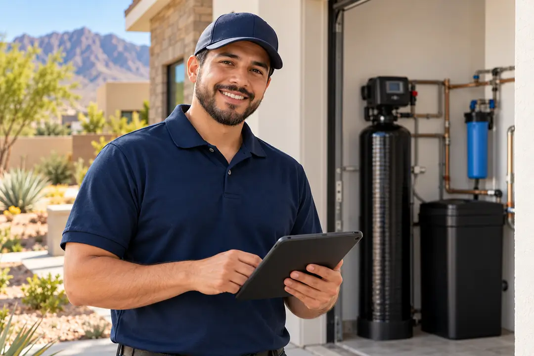El Paso Pure Water Co. water treatment specialist with a whole-home system