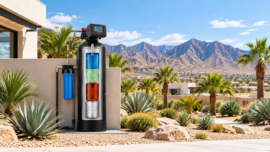 Whole-home water treatment system installed at an El Paso home